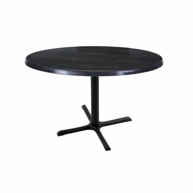 Indoor/Outdoor 30" Tall Od211 Black Table Base With 30" X 30" Foot And 36" Diameter Indoor/Outdoor Black Steel Top By The Holland Bar Stool Co