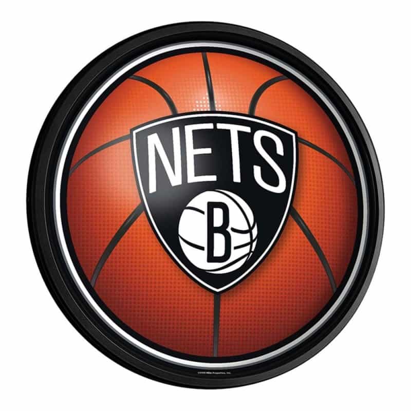 Brooklyn Nets: Basketball - Round Slimline Lighted Wall Sign