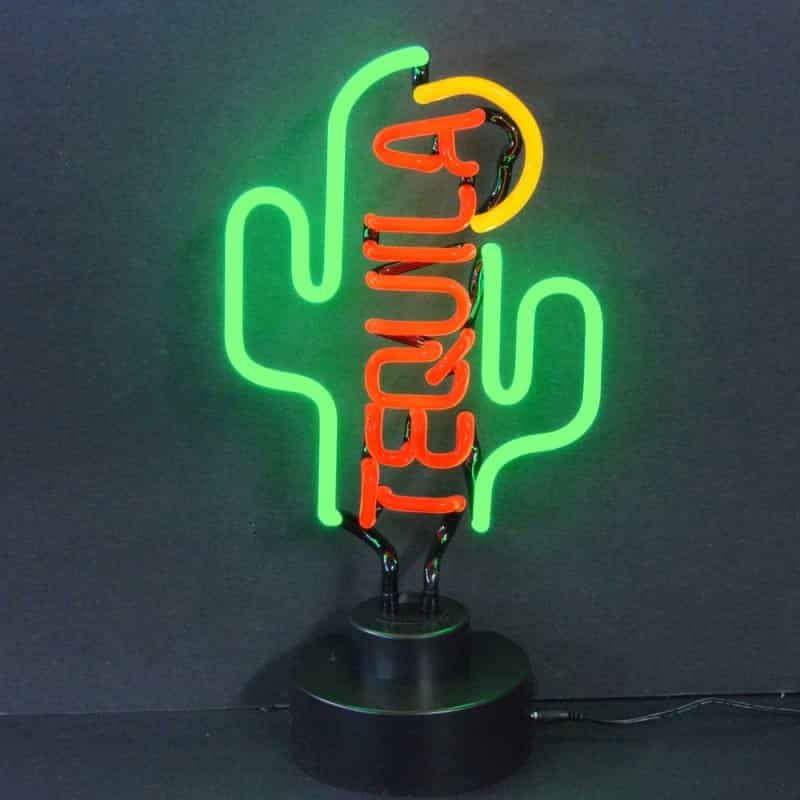 Tequila Cactus Neon Sculpture 10" X 14" X 6"