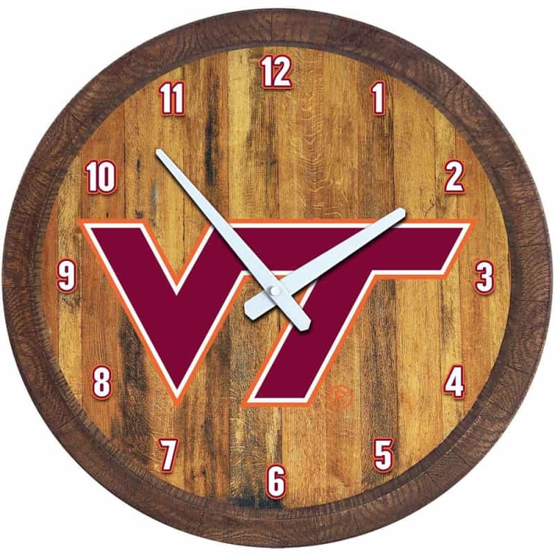 Virginia Tech Hokies: "Faux" Barrel Top Wall Clock