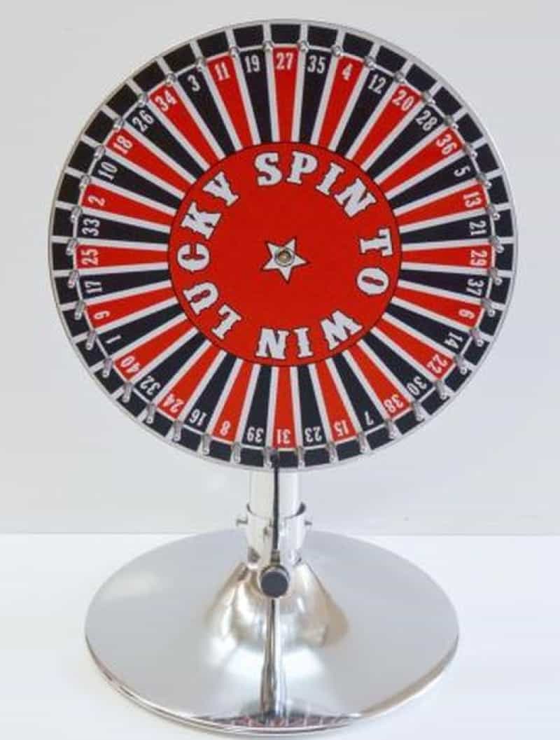 Prize Wheel 15 Inch With 40 Numbers On Stand With Laydown