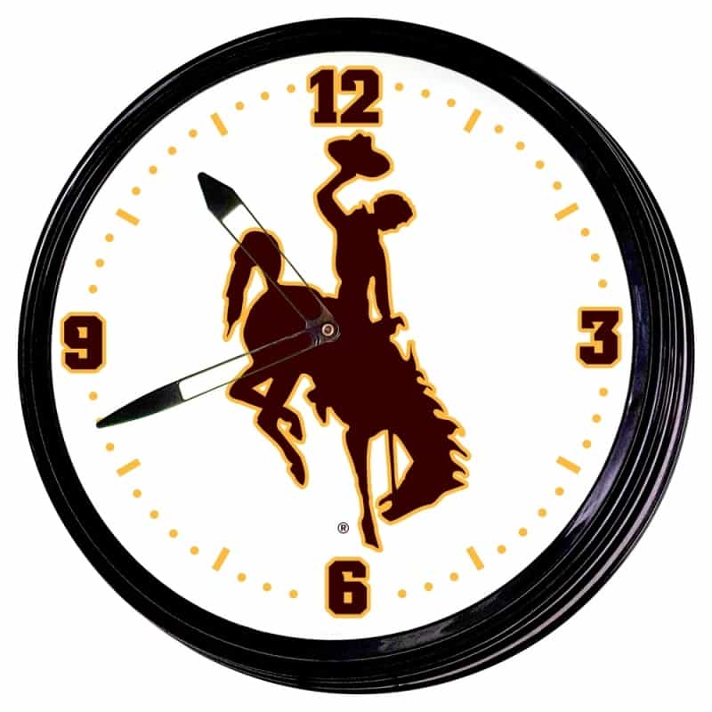 University Of Wyoming Cowboys 19" Led Team Spirit Clock-Primary Logo