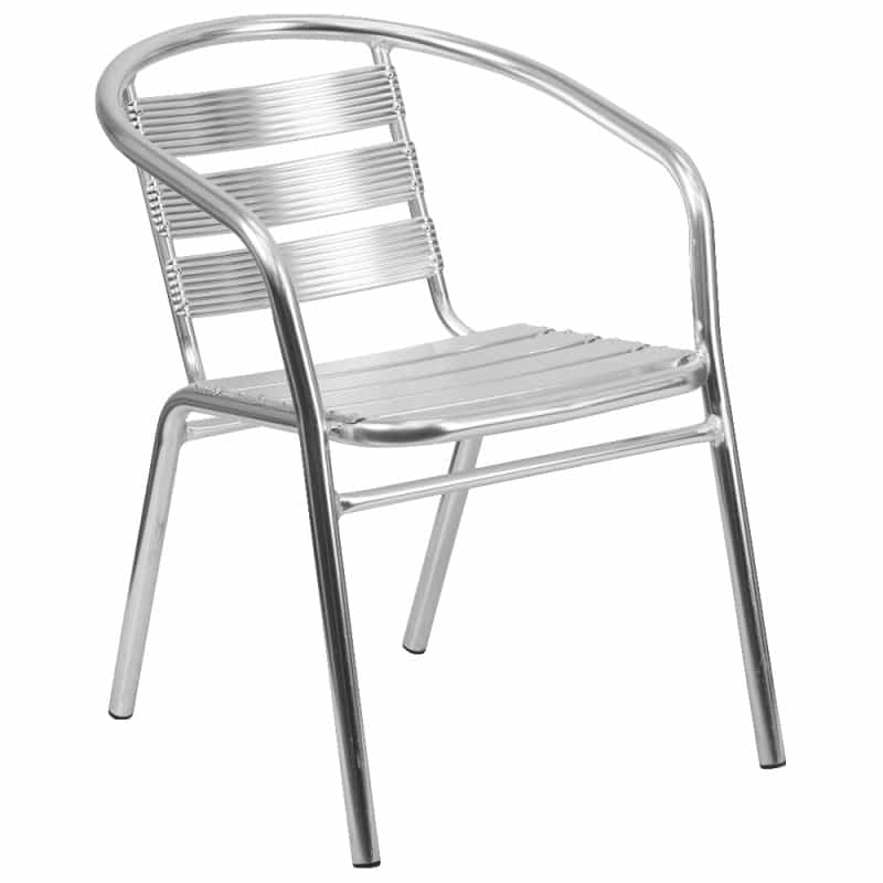 Lila Heavy Duty Commercial Aluminum Indoor-Outdoor Restaurant Stack Chair With Triple Slat Back