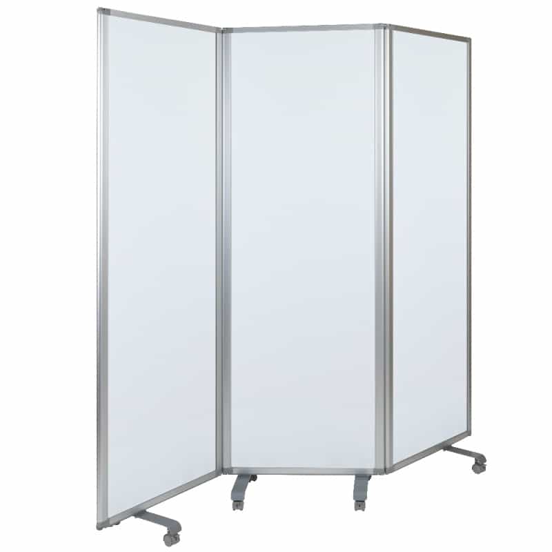 Raisley Mobile Magnetic Whiteboard Partition With Lockable Casters, 72"H X 24"W (3 Sections Included)