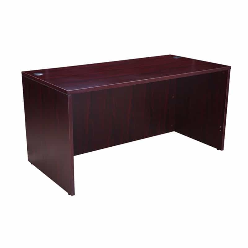 Boss Desk Shell, 60"W X 30"D, Mahogany