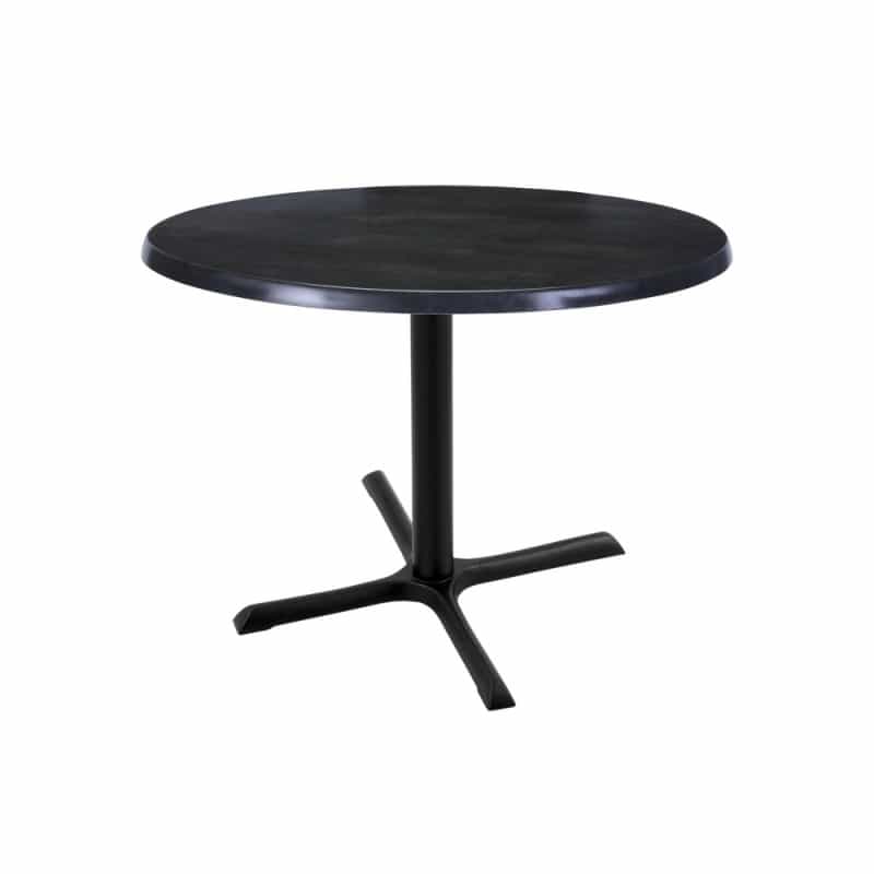 Indoor/Outdoor 30" Tall Od211 Black Table Base With 30" X 30" Foot And 30" Diameter Indoor/Outdoor Black Steel Top By The Holland Bar Stool Co