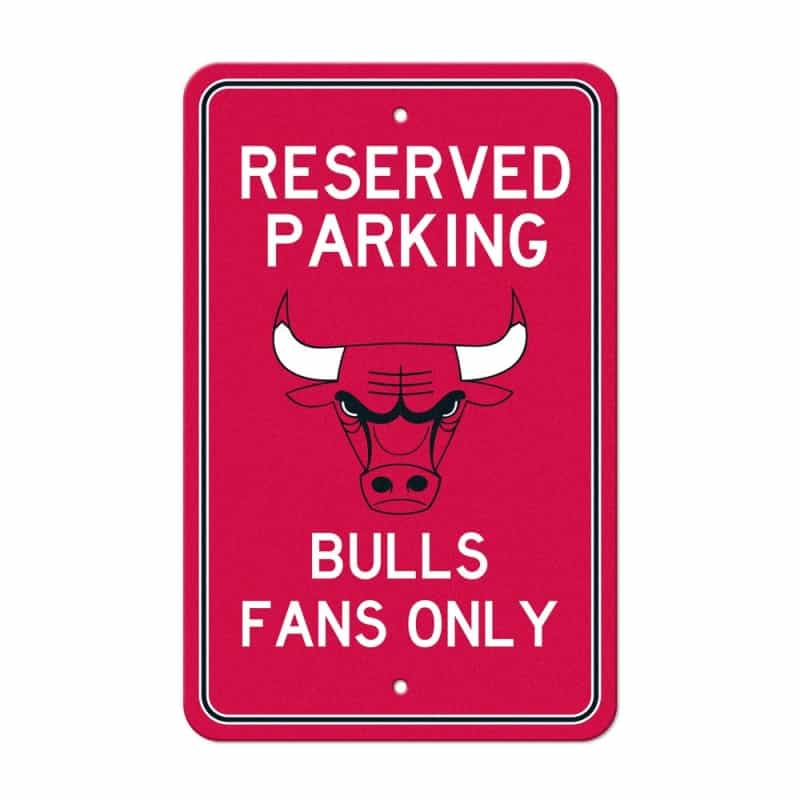 Chicago Bulls Team Color Reserved Parking Sign Dcor 18In. X 11.5In. Lightweight