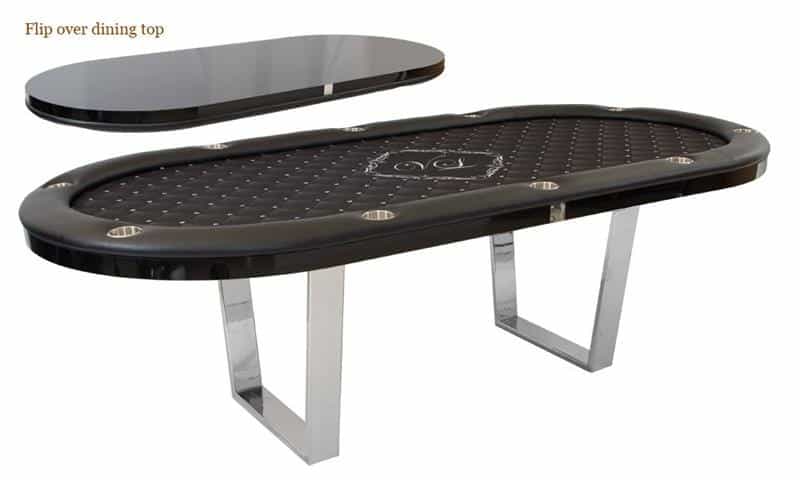 Double Agent Hold'em Poker Table With Premium Chromed Legs