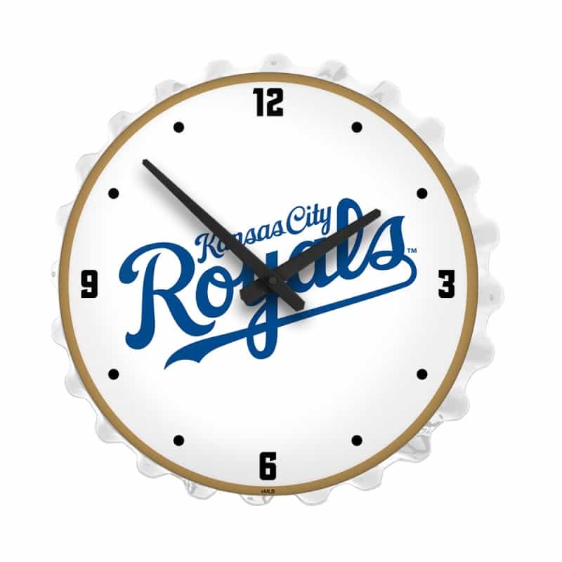 Kansas City Royals: Wordmark - Bottle Cap Lighted Wall Clock