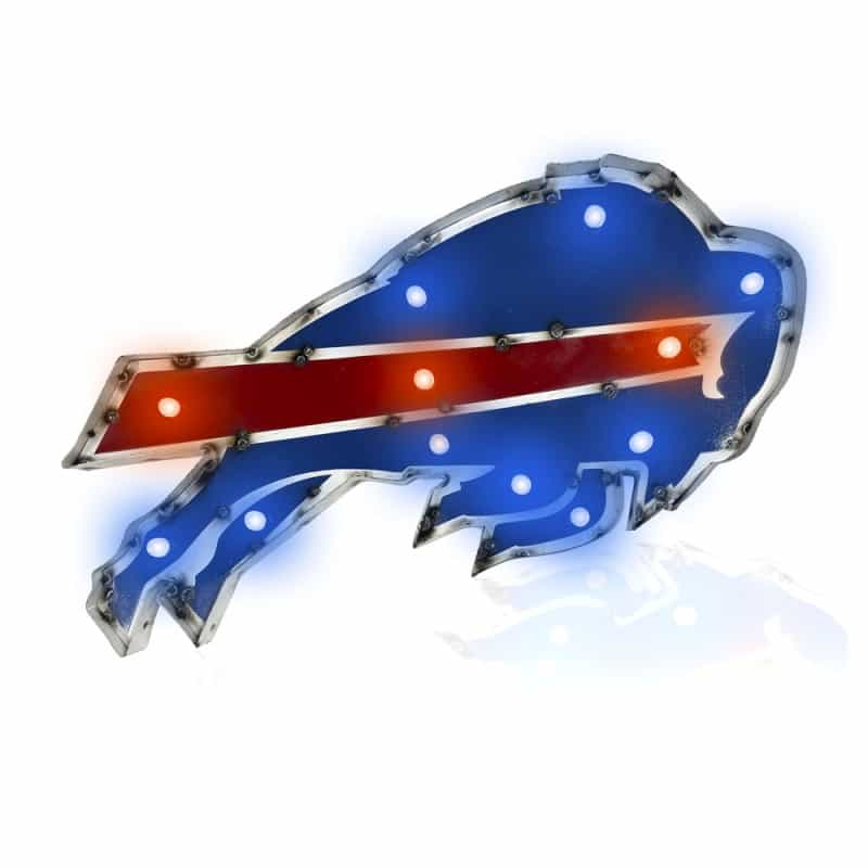 Buffalo Bills Logo Lighted Recycled Metal Sign