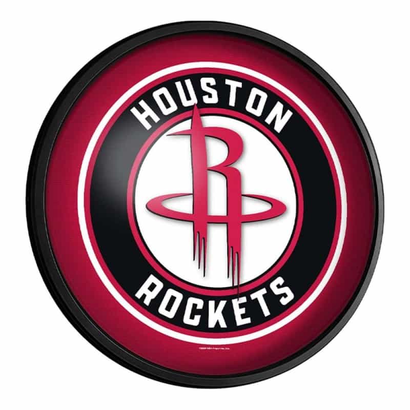 Houston Rockets: Round Slimline Lighted Wall Sign