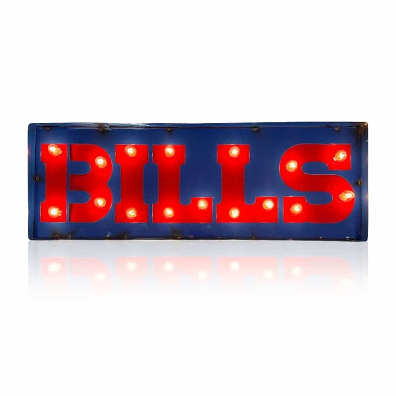 Buffalo Bills Lighted Recycled Metal Street Sign
