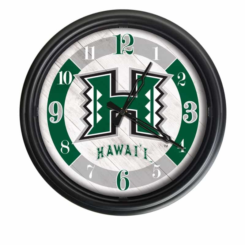 University Of Hawaii Indoor/Outdoor Led Wall Clock By Holland Bar Stool Co