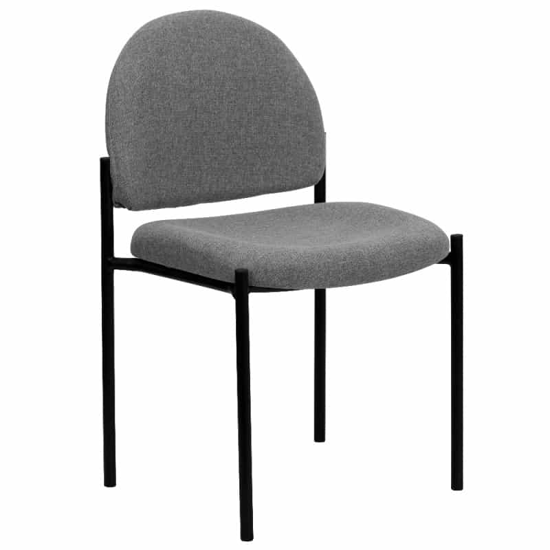 Tania Comfort Gray Fabric Stackable Steel Side Reception Chair