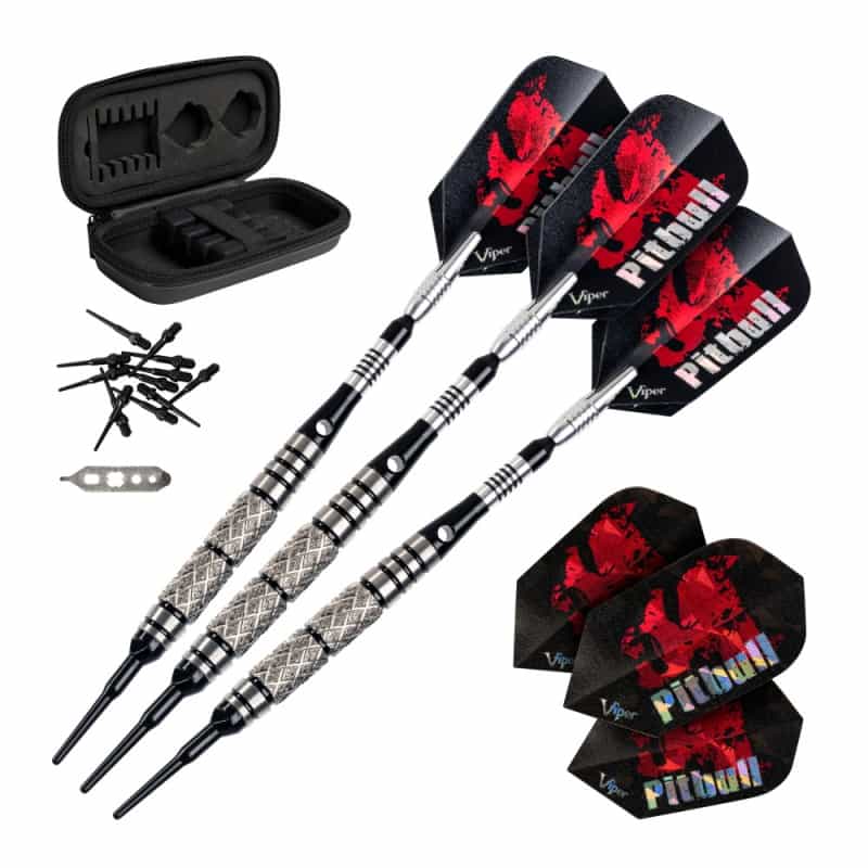 Viper Pitbull 90% Tungsten Soft Tip Darts Diamond Cut And Ringed Barrel 18 Grams