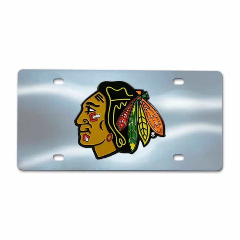Chicago Blackhawks 3D Stainless Steel License Plate
