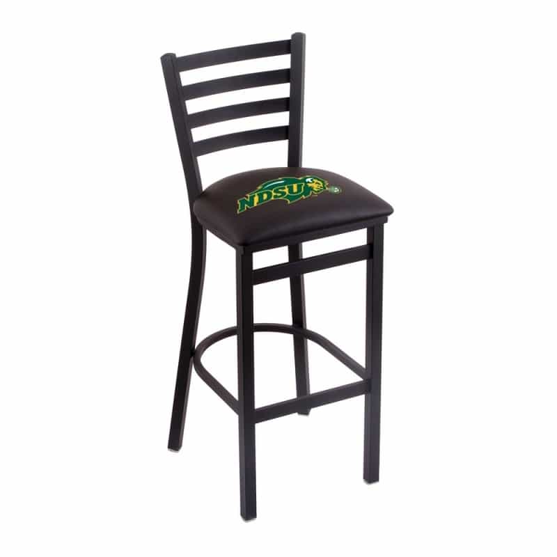 L004 North Dakota State 30" Stationary Bar Stool With Black Wrinkle Finish - Black