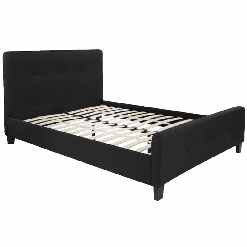 Tribeca Full Size Tufted Upholstered Platform Bed In Black Fabric