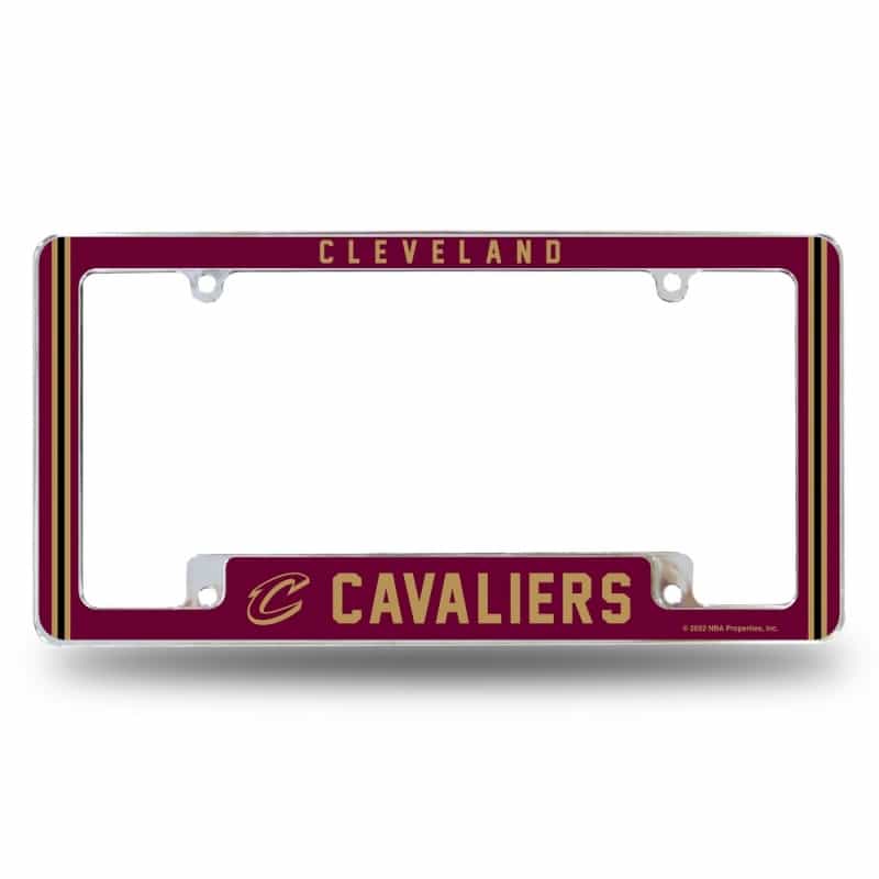 Rico Industries Nba Basketball Cleveland Cavaliers Classic 12" X 6" Chrome All Over Automotive License Plate Frame