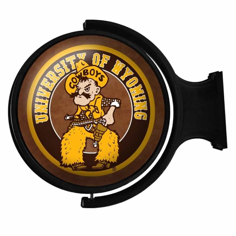 University Of Wyoming Cowboys Rotating Illuminated Team Spirit Wall Sign-Round-Pistol Pete