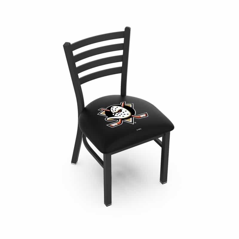 L00418 Black Wrinkle Anaheim Ducks Stationary Chair With Ladder Style Back By Holland Bar Stool Co