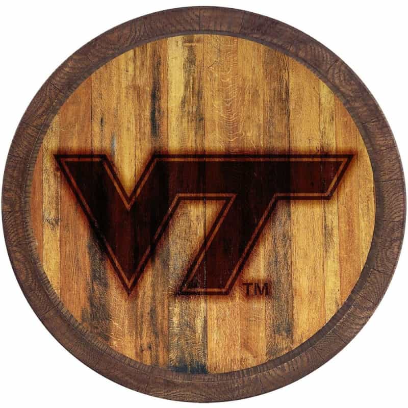 Virginia Tech Hokies: Branded "Faux" Barrel Top Sign