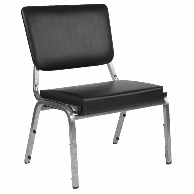 Hercules Series 1000 Lb. Rated Black Antimicrobial Vinyl Bariatric Medical Reception Chair With 3/4 Panel Back