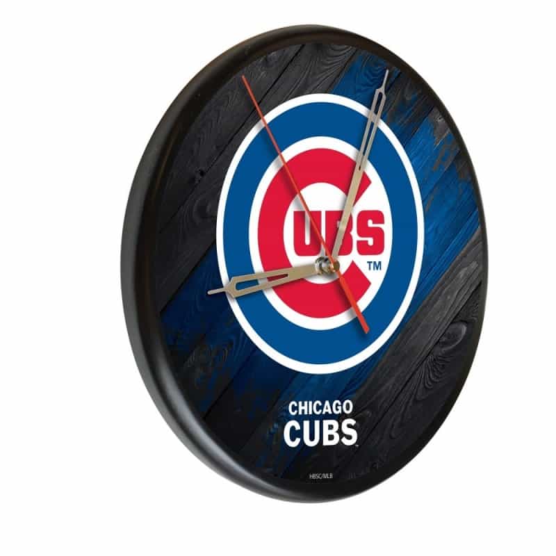 Chicago Cubs 13" Solid Wood Clock