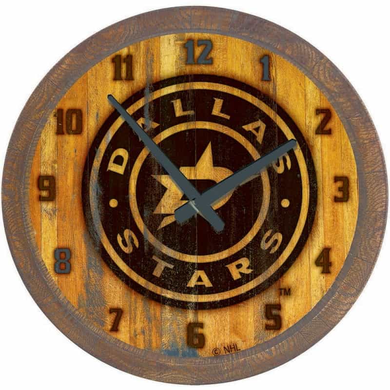 Dallas Stars: Branded "Faux" Barrel Top Wall Clock