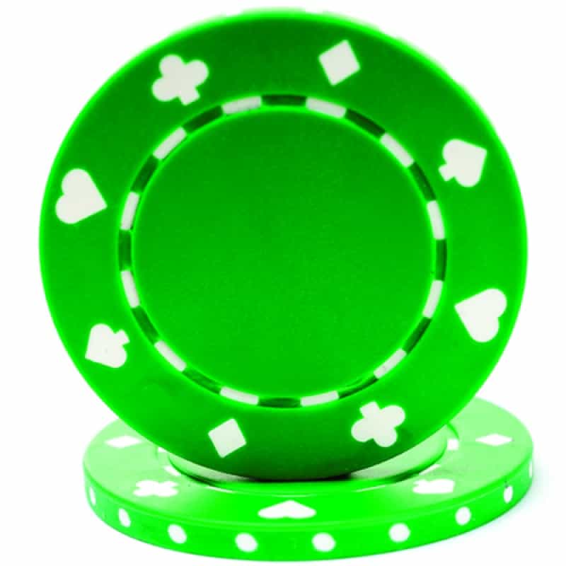 Green 11.5 Gram Suited Chip Sold By The Roll