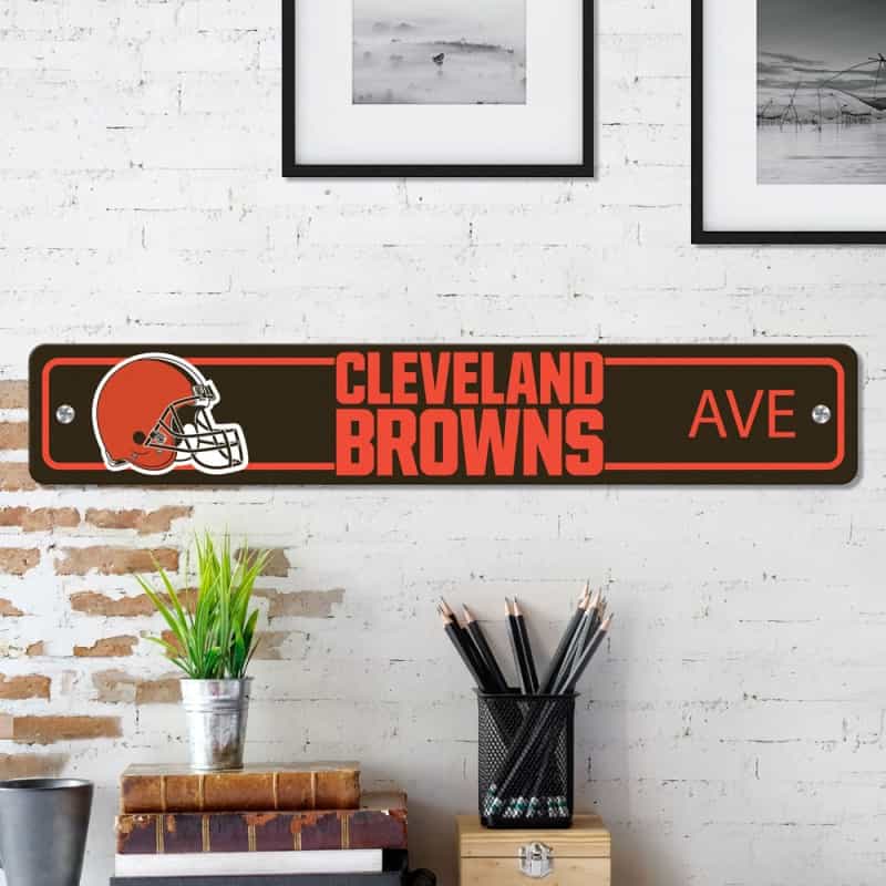 Cleveland Browns Team Color Street Sign Decor 4In. X 24In. Lightweight