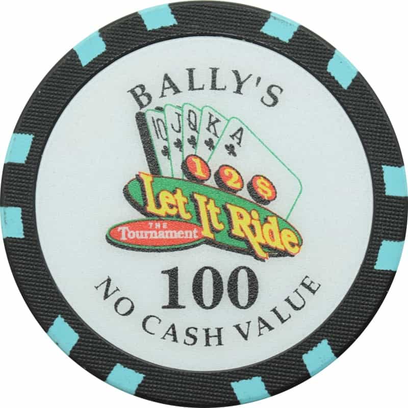 Bally's Casino Las Vegas Nevada Let It Ride 100 Ncv Chip 1996 (Blue Inserts)