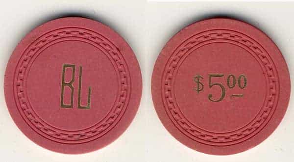 Fred's Bar Casino Pahrump Nevada $5 Chip 1948