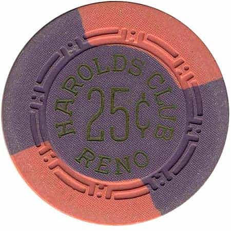 Harold's Club Casino Reno Nevada 25 Cent Chip 1950s