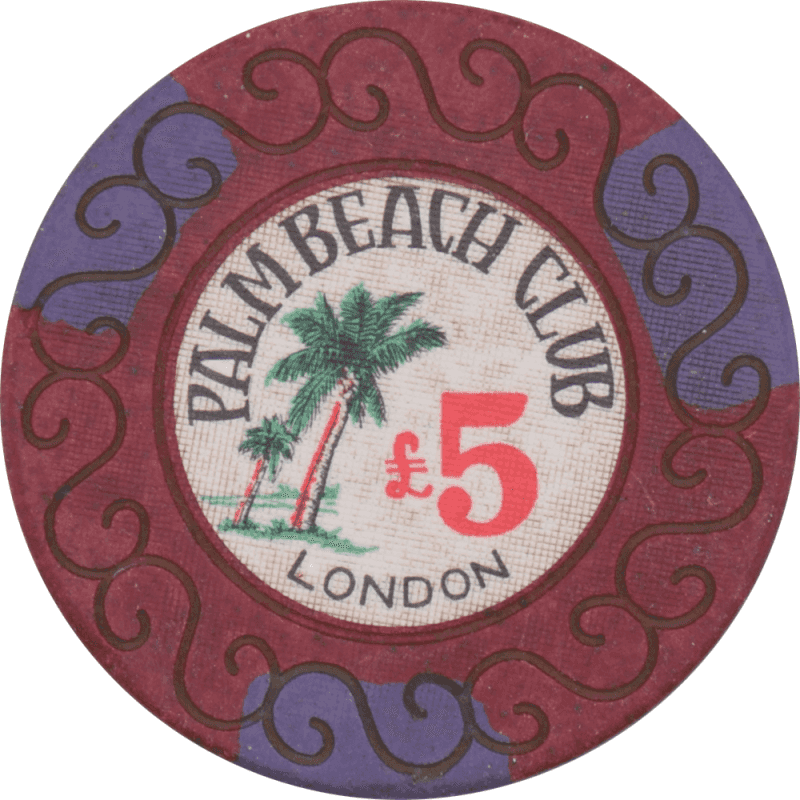 Palm Beach Casino London United Kingdom Uk £5 Scroll Chip