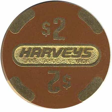 Harvey's Casino Lake Tahoe Nevada $2 Chip 1986