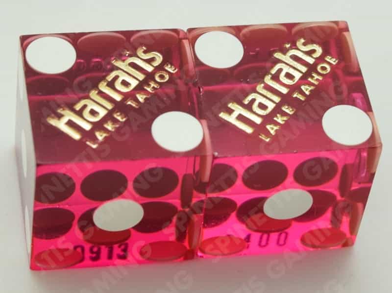 Harrah's Casino Lake Tahoe Nevada Purple Pair Of Dice