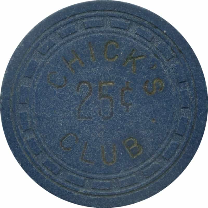 Chick's Club Casino Las Vegas Nevada 25 Cent Chip 1950s