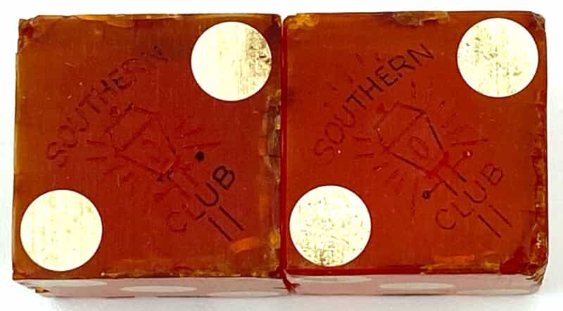 Southern Club Illegal Casino Dice Hot Springs Arkansas (Black Foil)