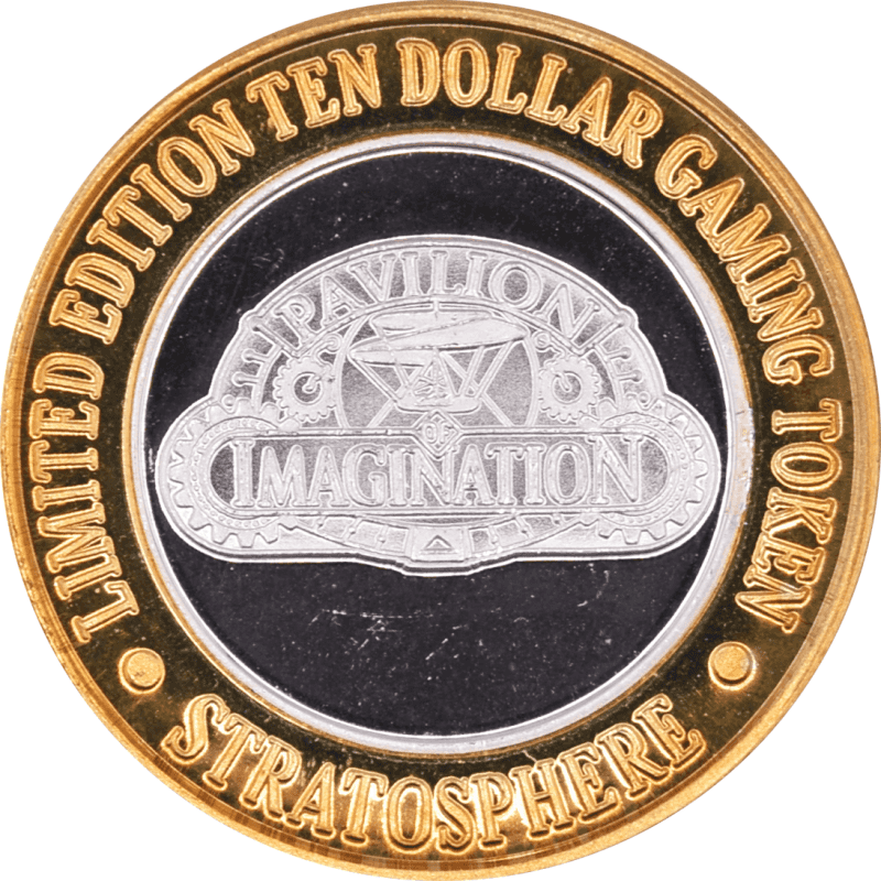 Stratosphere Casino Las Vegas Nevada "Pavilion Of Imagination" $10 Silver Strike .999 Fine Silver 1996