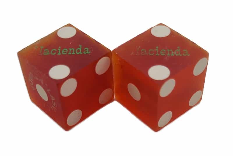 Hacienda Las Vegas Nevada Pair Of Dice Green Stamp