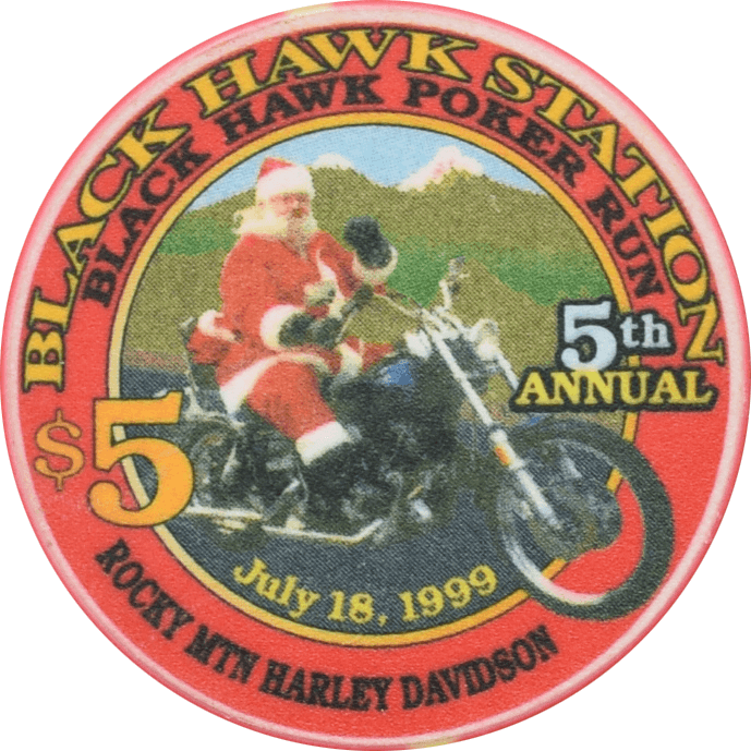 Black Hawk Station Casino Black Hawk Colorado $5 5Th Annual Rocky Mountain Harley Davidson Poker Run Chip