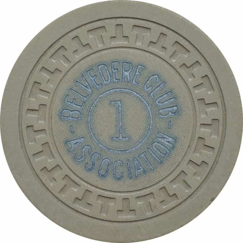 Belvedere Club Illegal Casino Hot Springs Arkansas Grey 1 Chip