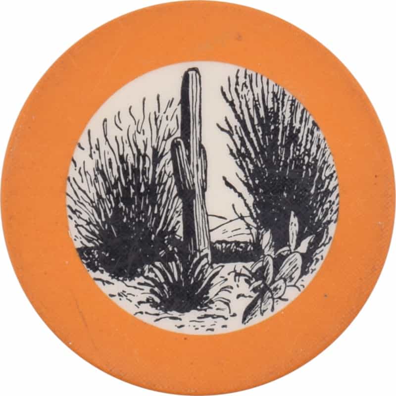 Desert Inlay Orange Crest And Seal Generic Casino Poker Chip