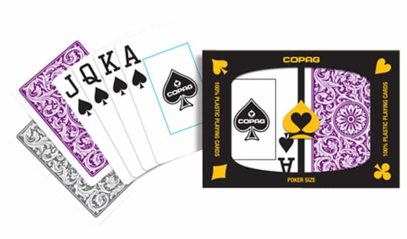 Copag 1546 Purple/Gray Poker Size 2 Deck Setup - Jumbo