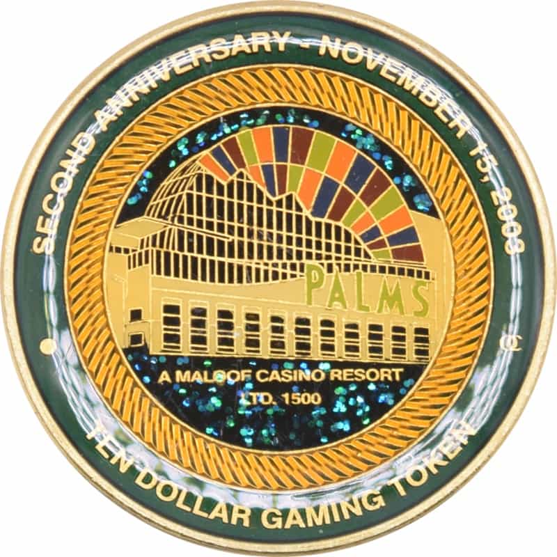 Palms Casino Las Vegas Nevada $10 2Nd Anniversary Token 2003