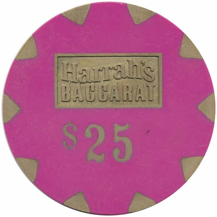 Harrah's Casino Reno/Tahoe Nevada $25 Baccarat 43Mm Chip 1980s